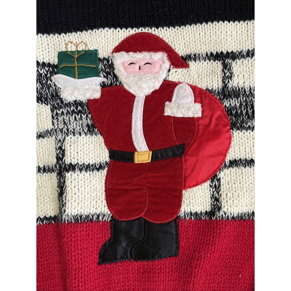 Vintage Ladies EXTRA Christmas Santa Mock Neck LS Over Sized Sweater Size S - Picture 6 of 8
